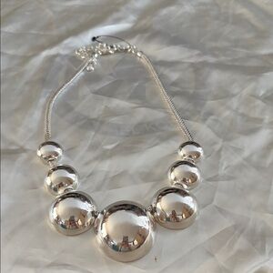 Chico's Shiny Silver Statement Necklace